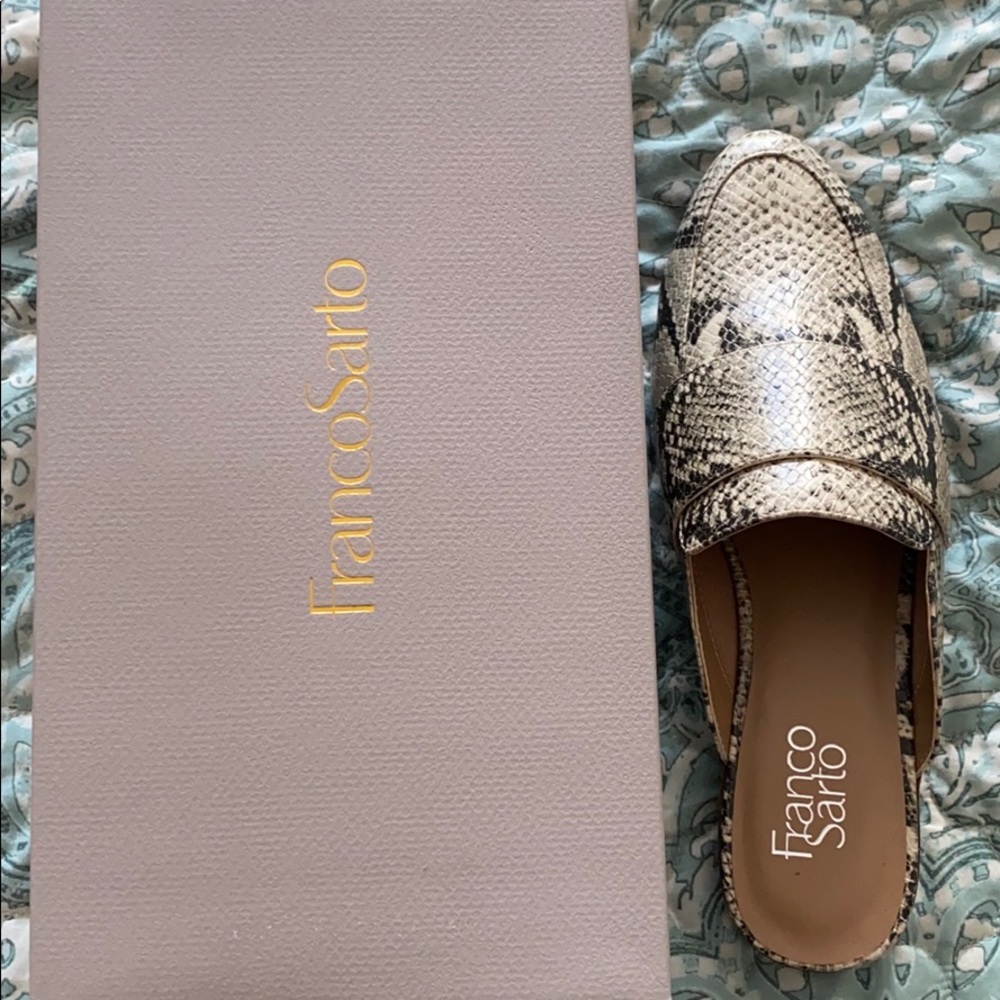 Snake skin mules